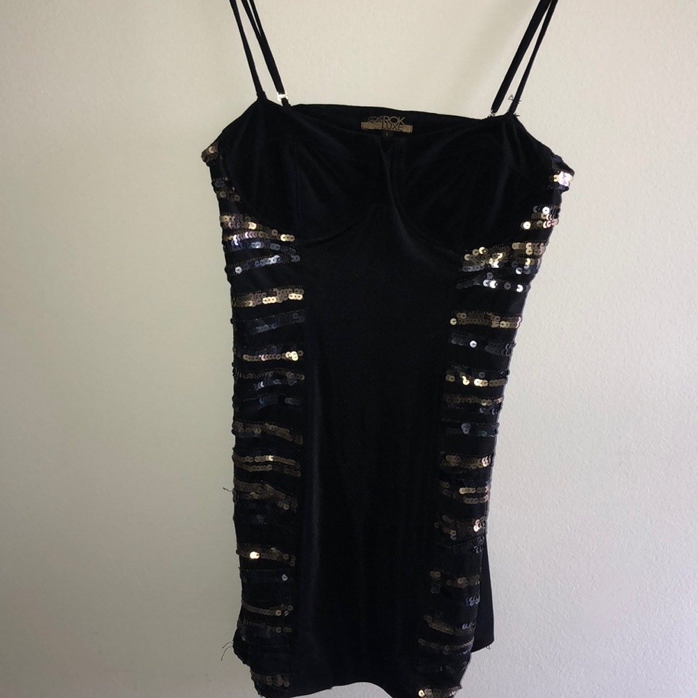 La Roc Bustier Sequin Dress Y2K